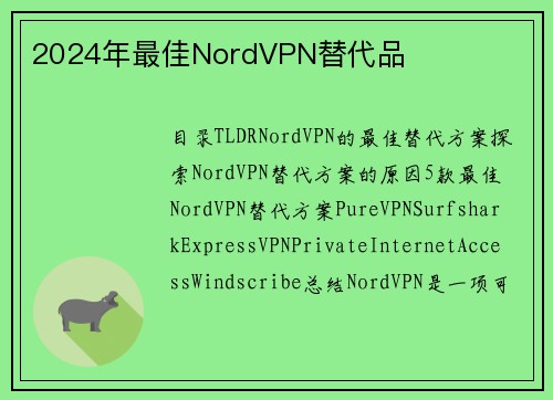 2024年最佳NordVPN替代品